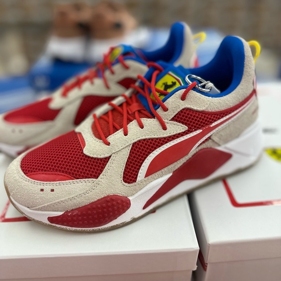 Puma Other - Puma Ferrari Red Cream Sneakers with Breathable Mesh and Dynamic Design